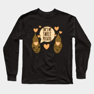 She's My Sweet Potato I Yam Shirts - Couples Thanksgiving- Funny Thanksgiving Friend Shirts - Best Friend Shirts - Husband Wife Tees Long Sleeve T-Shirt